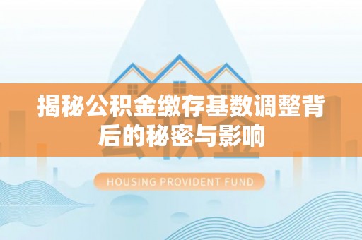 尖山揭秘公积金缴存基数调整背后的秘密与影响