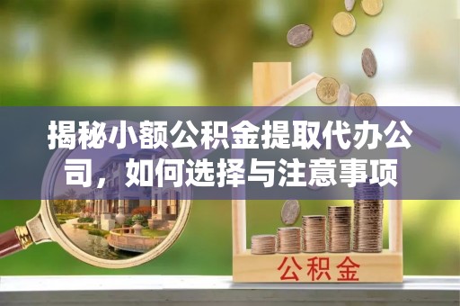 尖山揭秘小额公积金提取代办公司，如何选择与注意事项