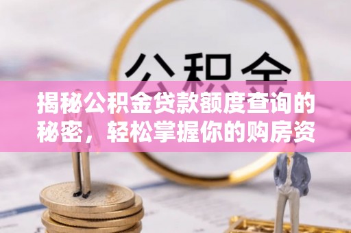 尖山揭秘公积金贷款额度查询的秘密，轻松掌握你的购房资金