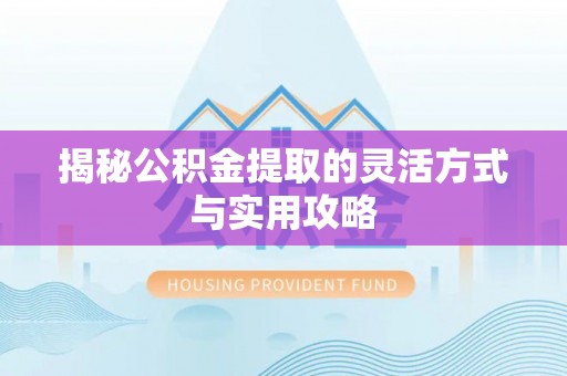 尖山揭秘公积金提取的灵活方式与实用攻略